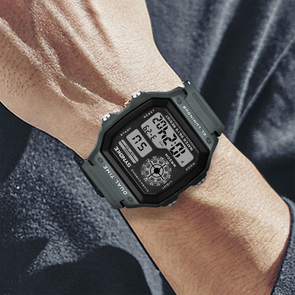 Fashion Men’s Sports Watch LED Large Digital Waterproof Multifunction Wristwatch