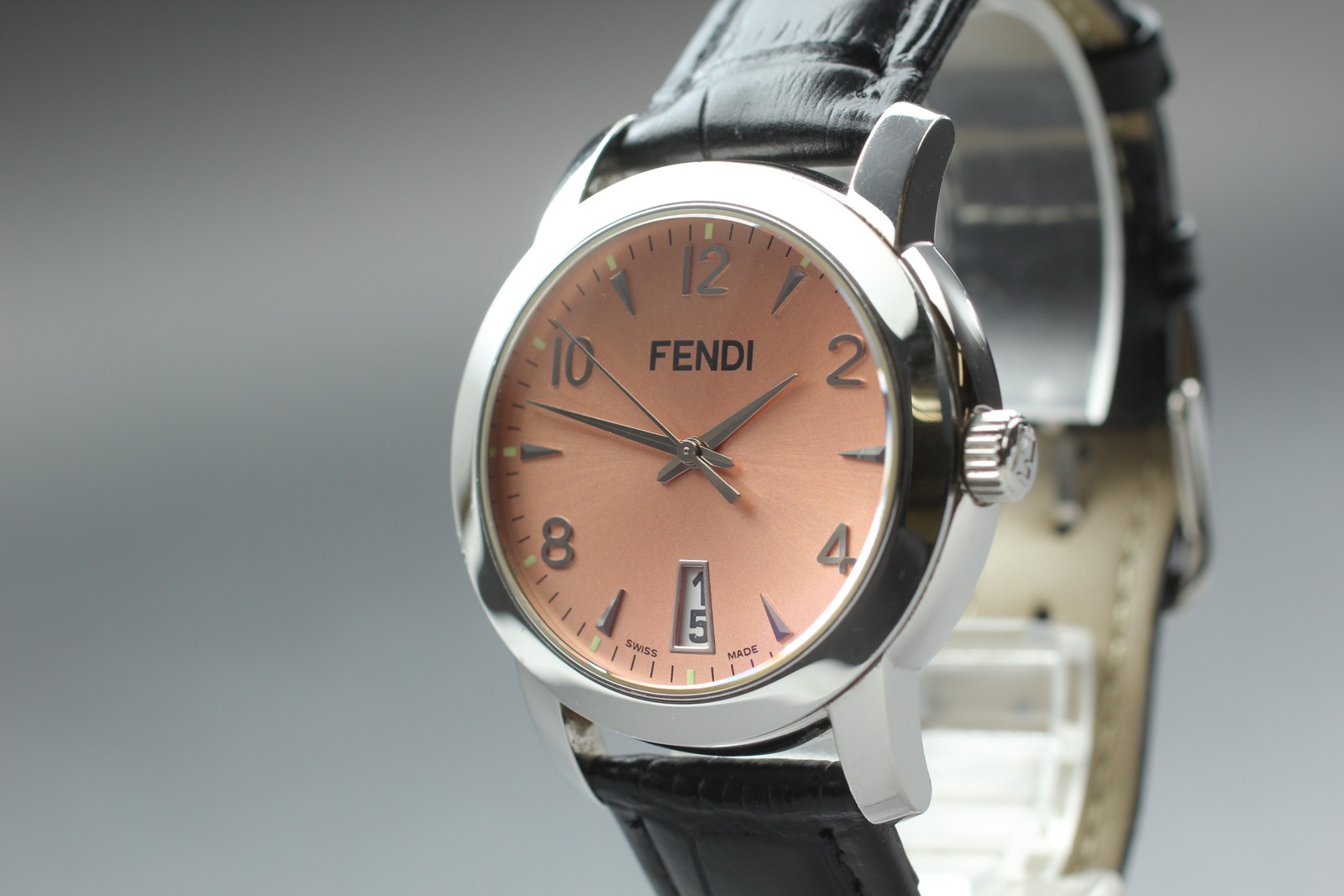 [Exc+5] FENDI Orologi 2100G Pink Dial Date 36mm Swiss Made Quartz Men’s Watch