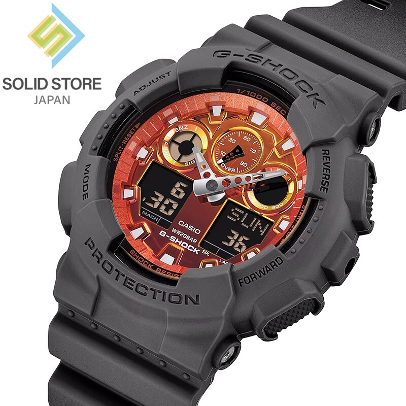 CASIO G-SHOCK GA-100FL-8AJF Flame inside Analog Digital Watch Big Case 51.2mm