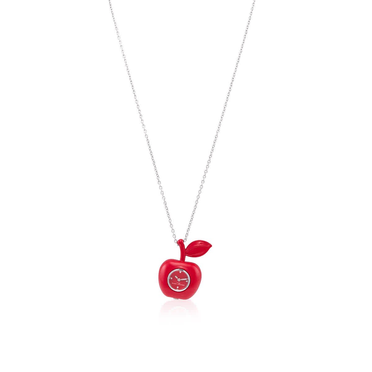 Marc Jacobs Quartz Red Dial The Bauble Apple Pendant Ladies Necklace Watch
