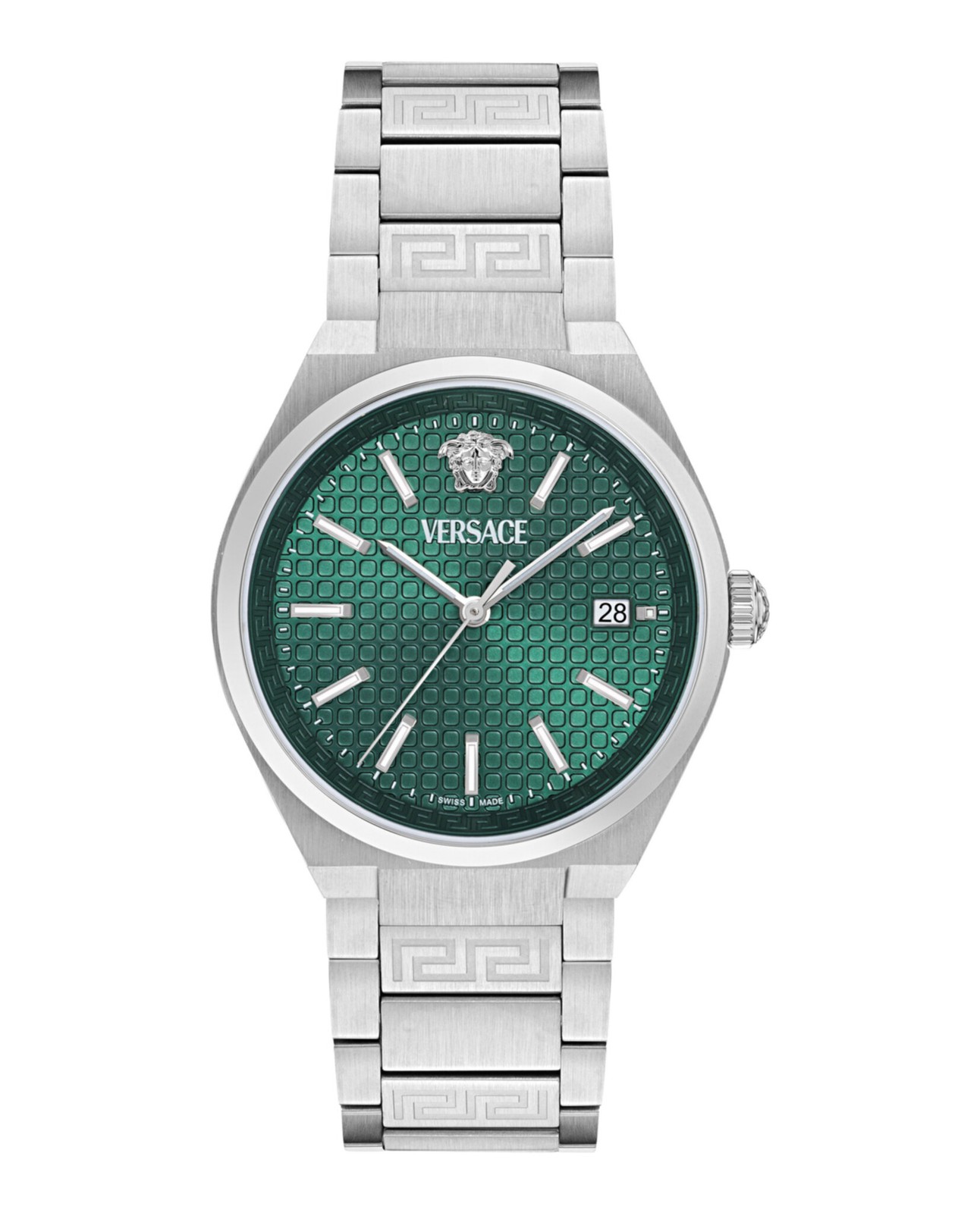 Versace Mens Stainless Steel 39mm Bracelet Fashion Watch