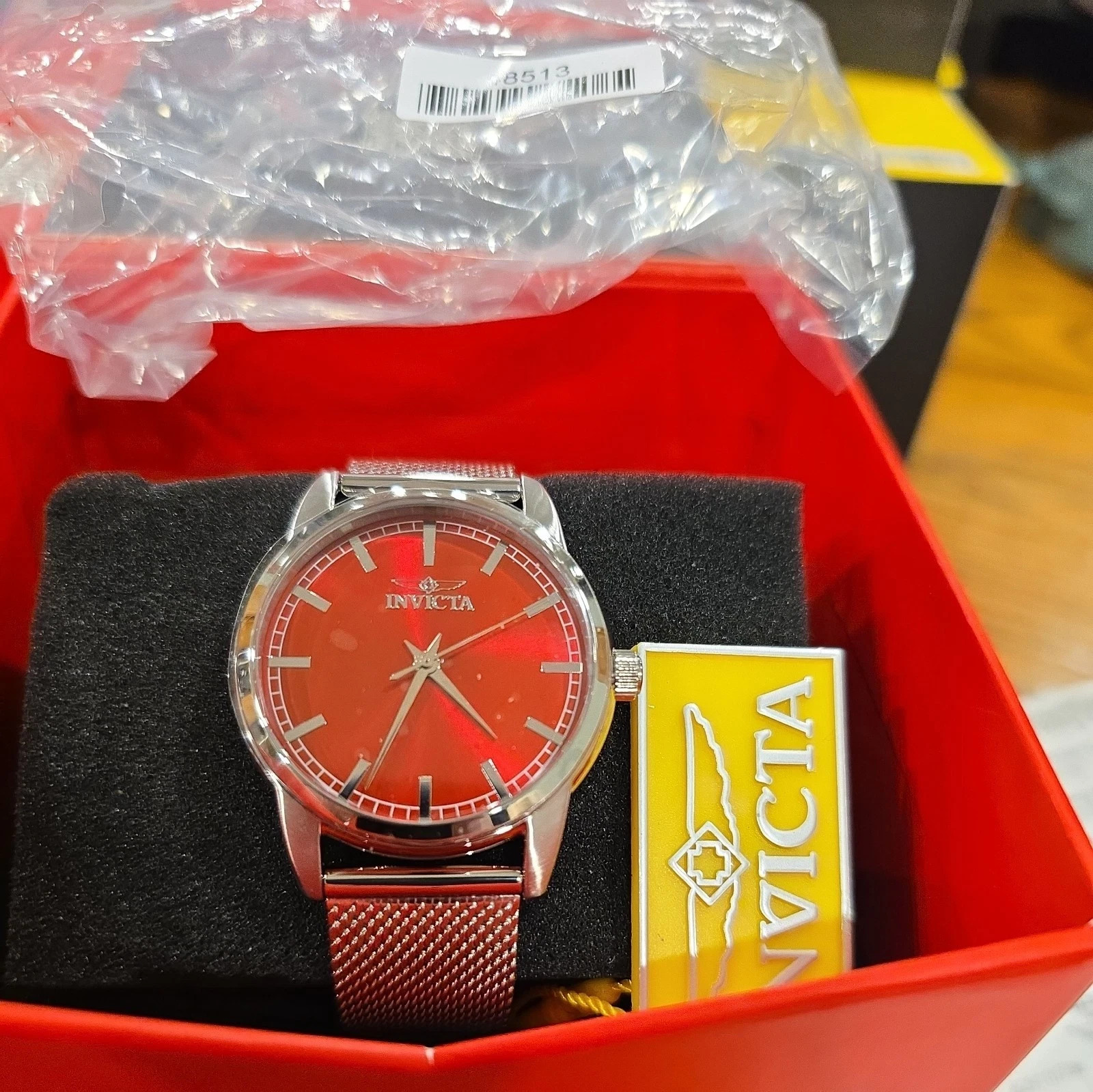 Invicta Celestial Red Dial Silver Mesh Women’s Watch (48513) – NEW