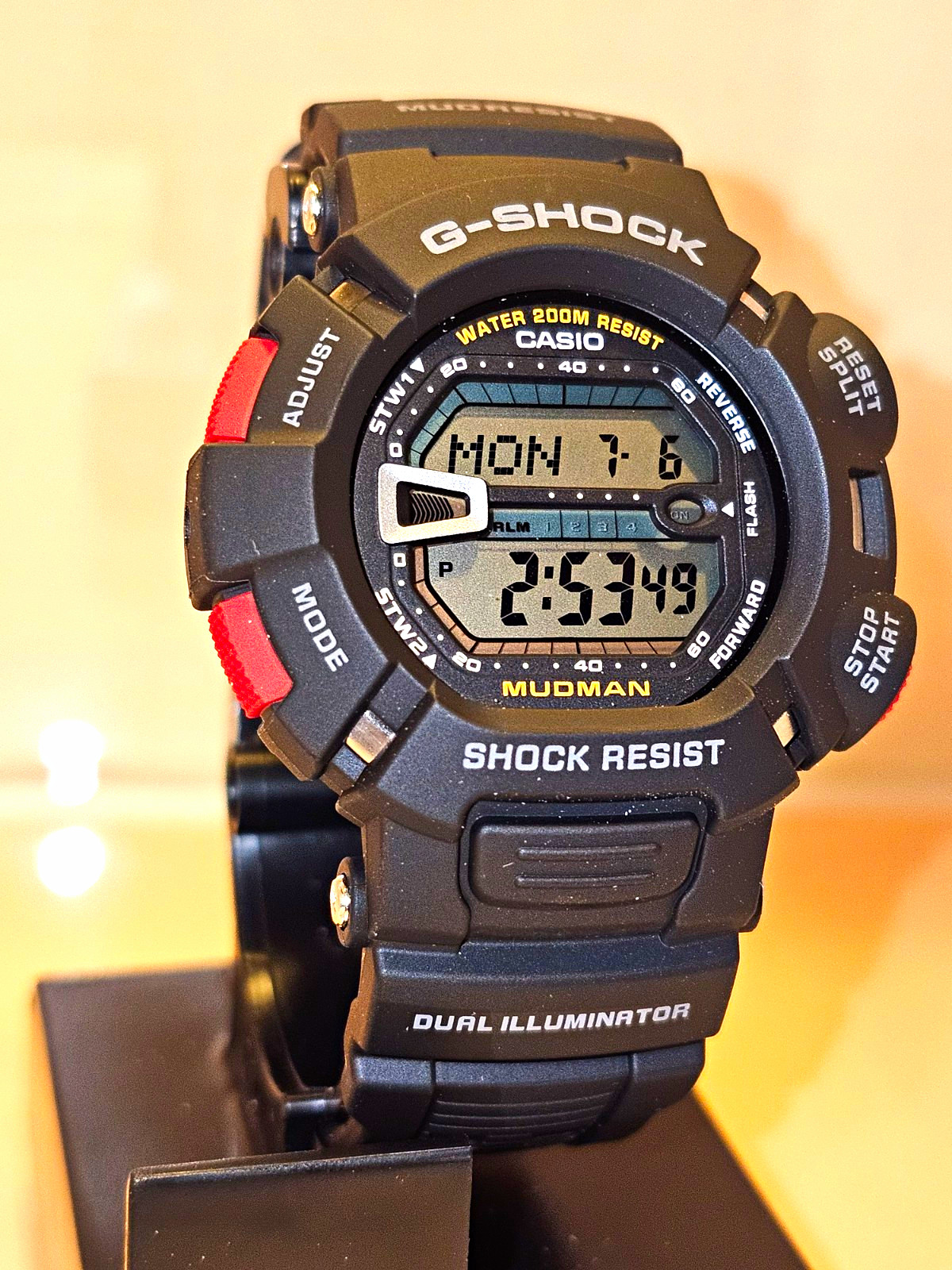 Casio G-SHOCK Mudman Digital Quartz 200m Shock-Resistant Black/Red Resin