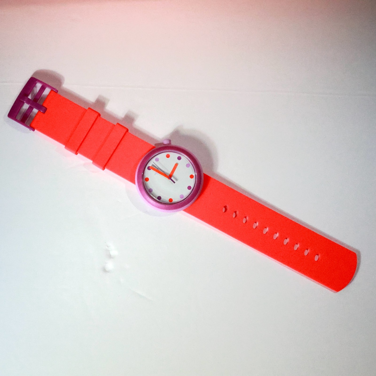 Swatch POPALICIOUS BEADS PNP100N Pop Swatch Necklace+PInk Band Watch Purple