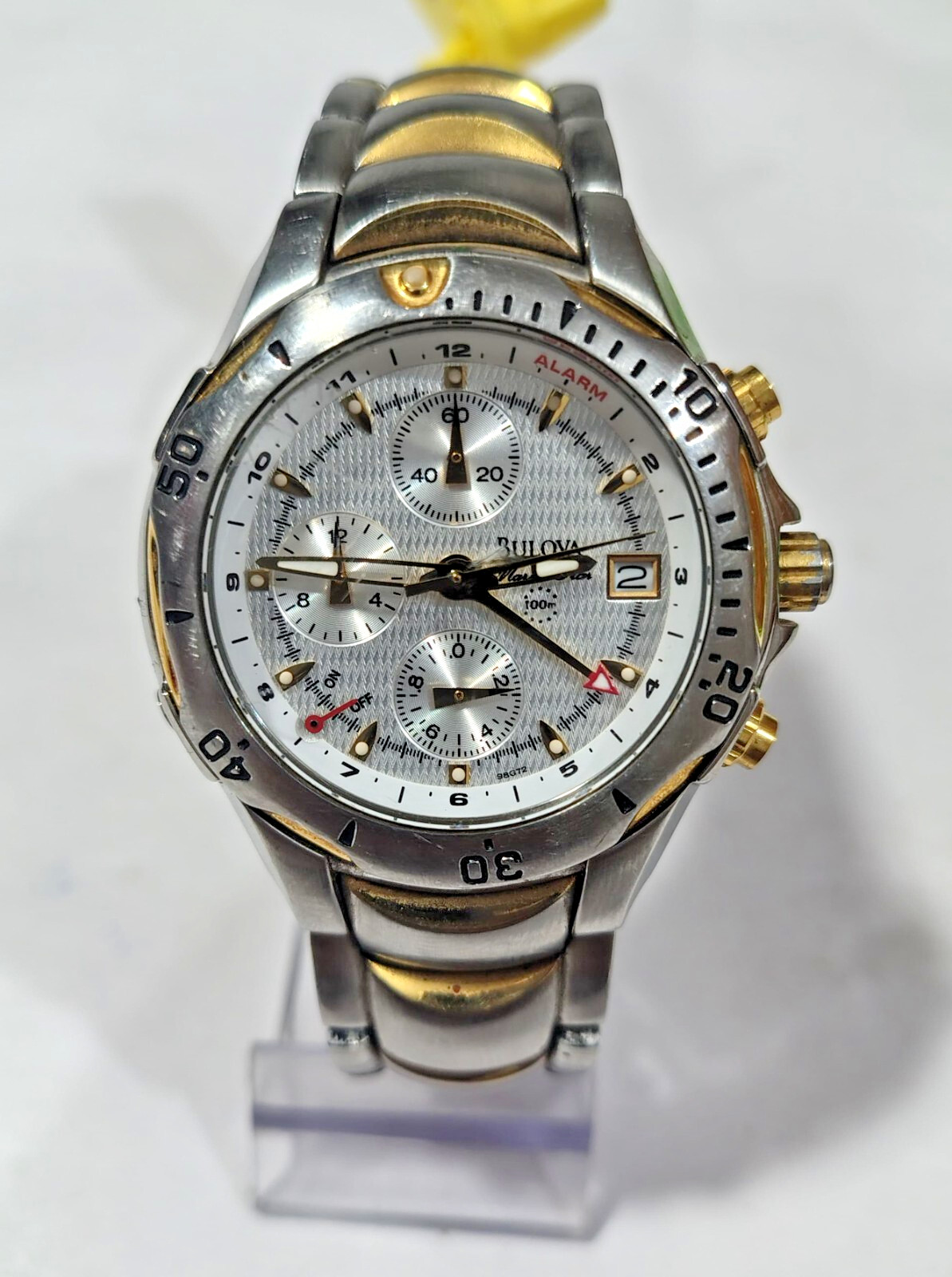 98G72 BULOVA MARINE STAR 100M SILVER-GOLD TONE WATCH FOR MEN RBR- 8