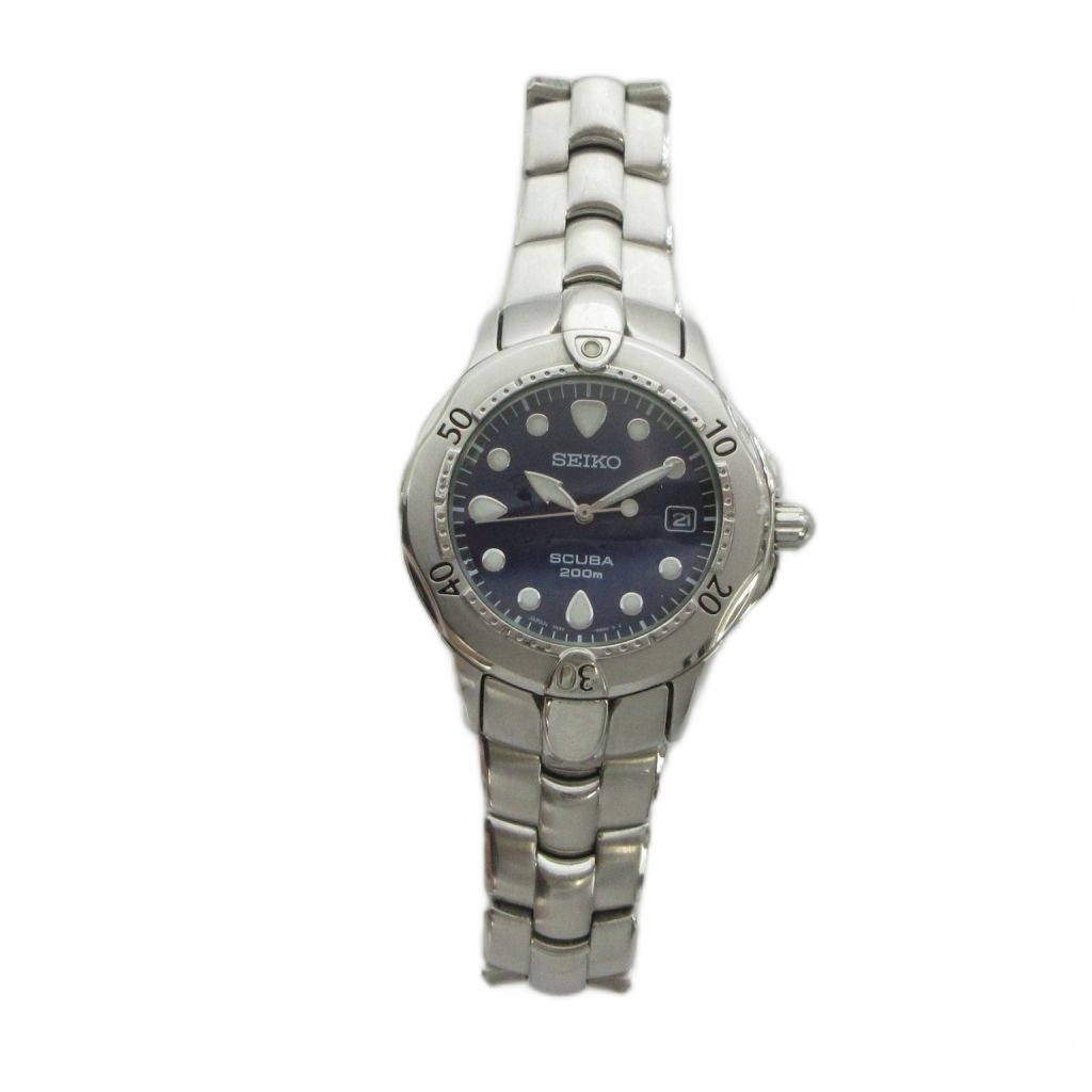 SEIKO 7N35-6A80 SCUBA 200m Scuba Watch Quartz Blue Dial with Calendar