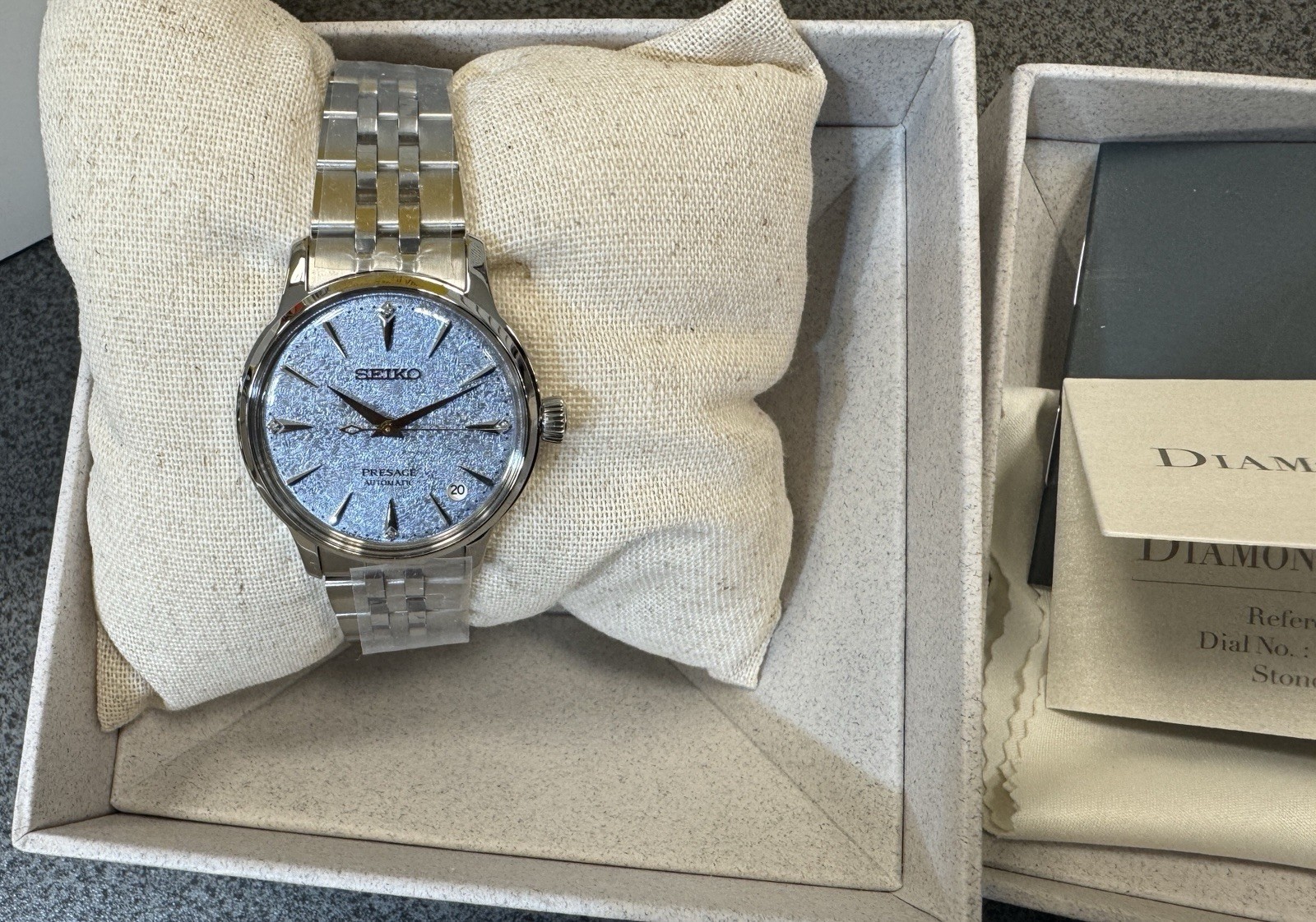 Seiko Presage Cocktail Time Automatic Blue Dial Diamonds Women’s Watch SRPL61