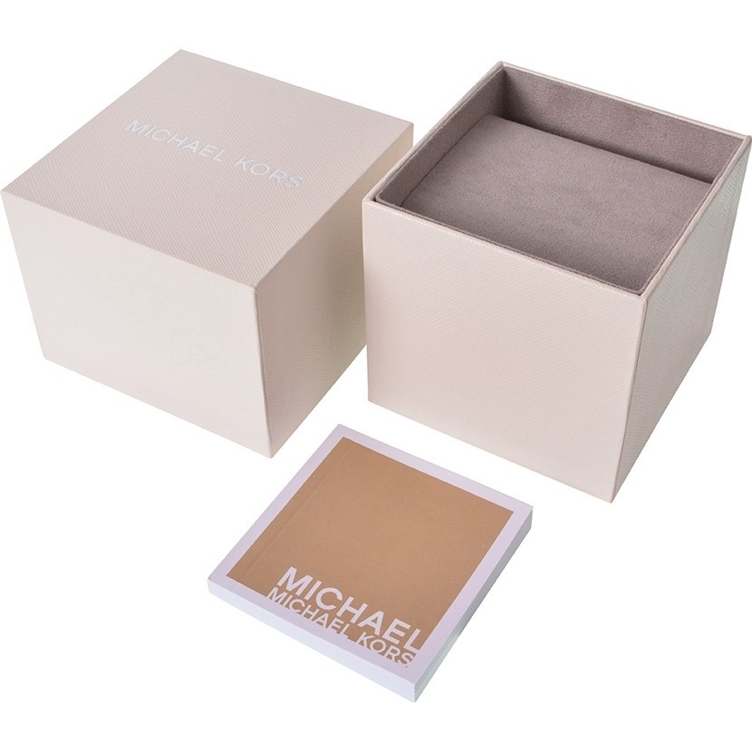 MICHAEL KORS OUTLET Petite Pavé Silver-Tone Chain-Link Watch BNWT Gift Box $275
