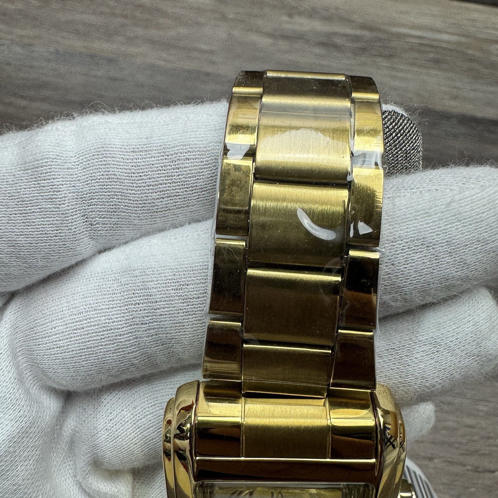 Invicta Celestial Watch Men 35mm Gold Stainless Steel Gold Dial Rectangle Quartz