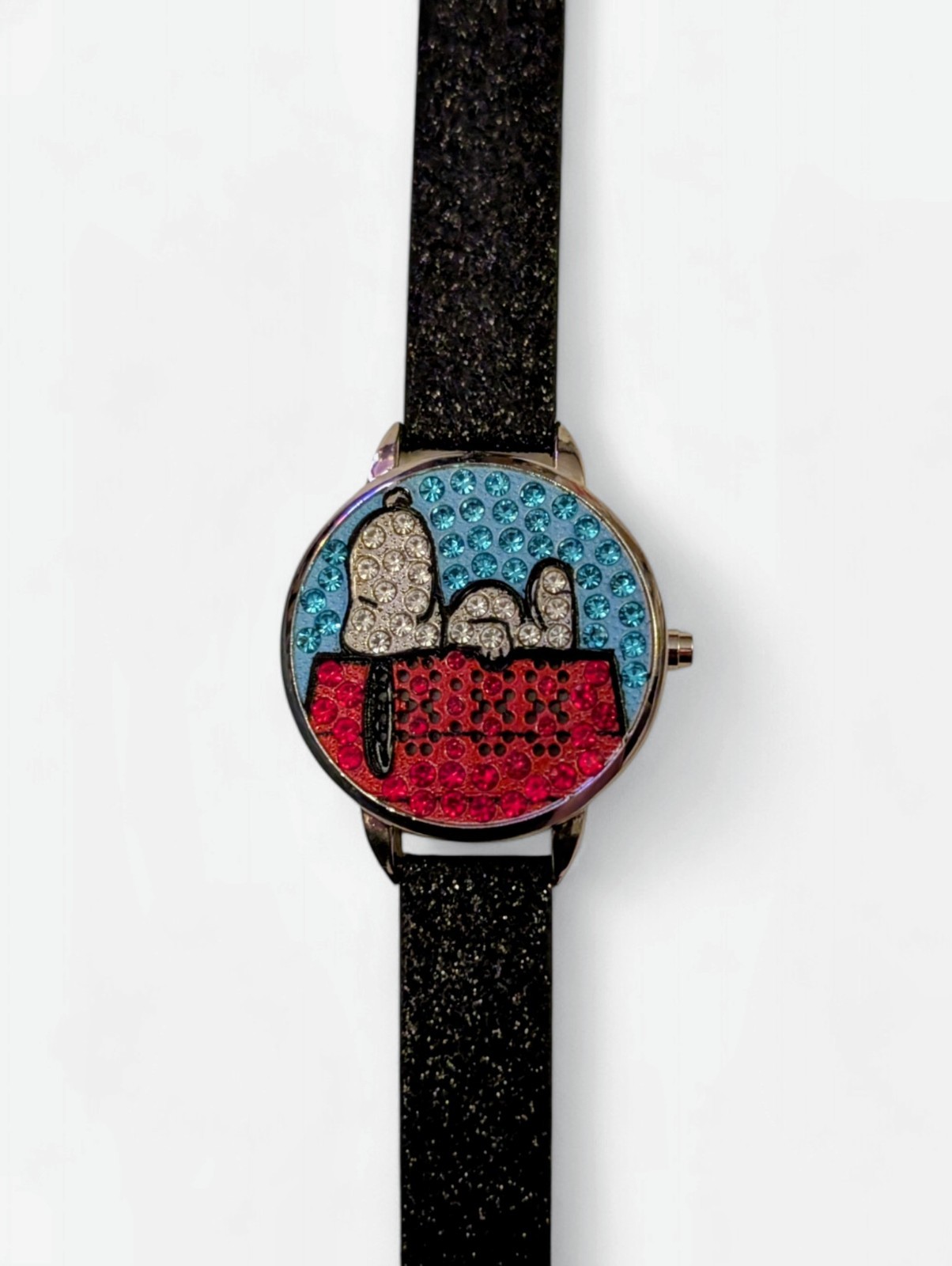 Peanuts Snoopy LED Watch Rhinestone Red White Blue Face w/ Box Unisex