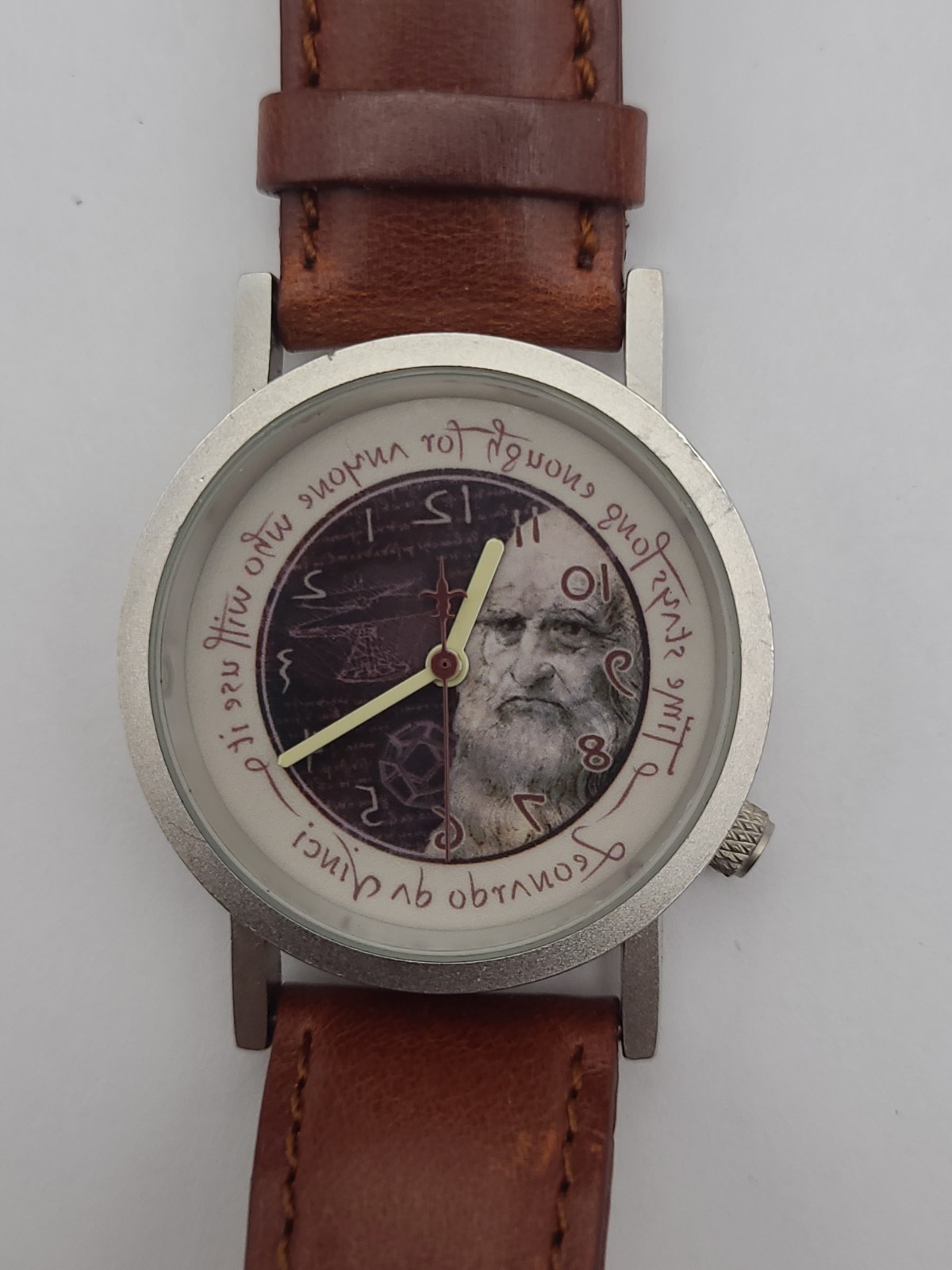 RARE Tempus Fugit Leonardo Da Vinci Quartz Watch Reverse Movement Working