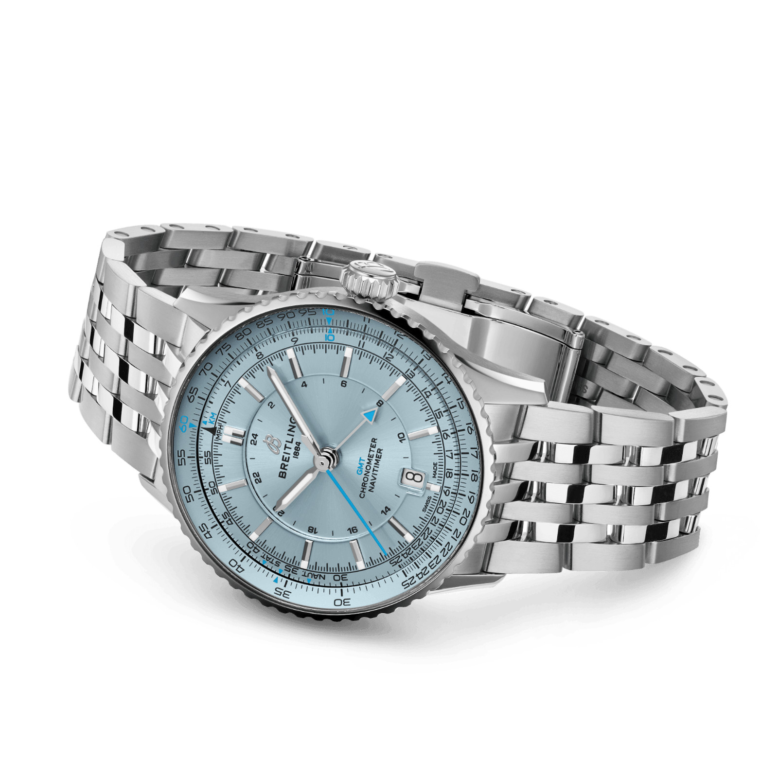 Breitling Navitimer Automatic GMT 41mm Ice Blue Dial Watch A32310171C1A1
