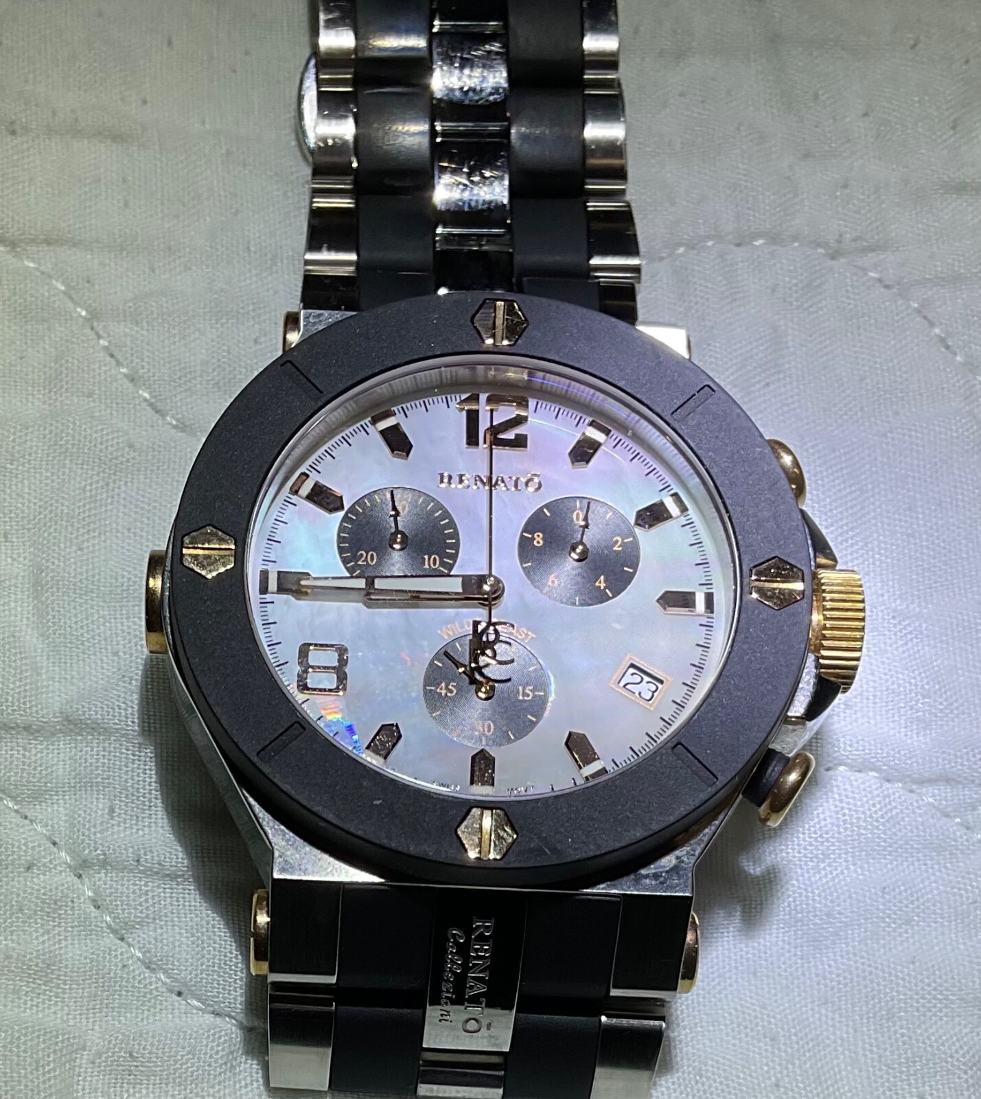 Renato Wildebeast Rubber Integration White MOP Dial