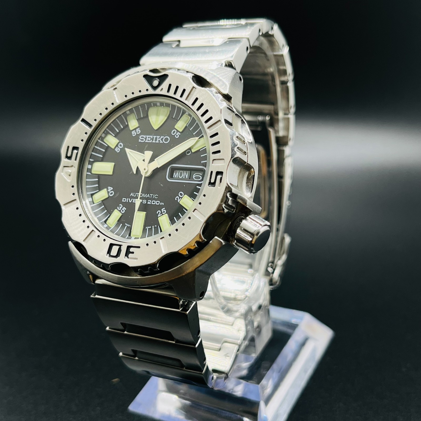 Seiko Black Monster SKX779 7S26-0350 Automatic Diver 200m Early 2002 Model Extra