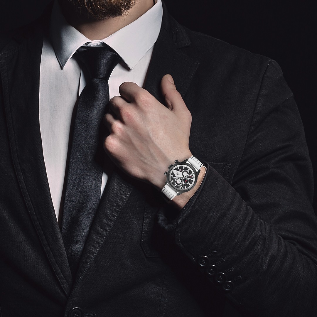 Kenneth Scott Men’s Chronograph Watch | Black Dial, 45mm, 30 m (3 ATM)
