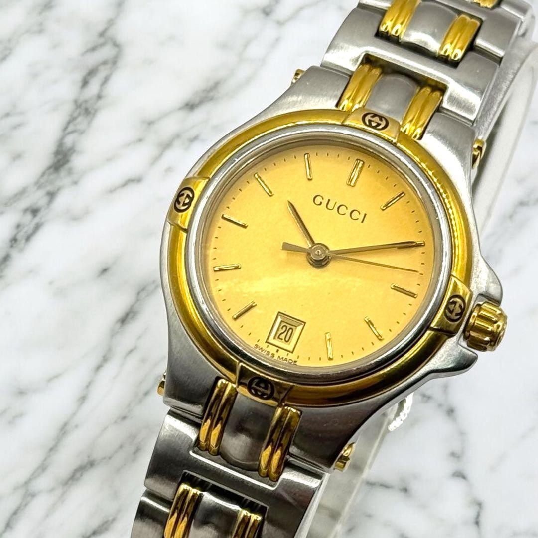 GUCCI 9040L Two-Tone Quartz Date Watch