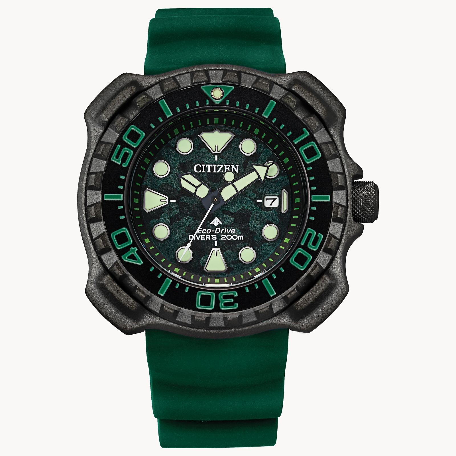 Citizen Promaster Eco-Drive Men’s Calendar Green Poly Band Watch 47mm BN0228-06W