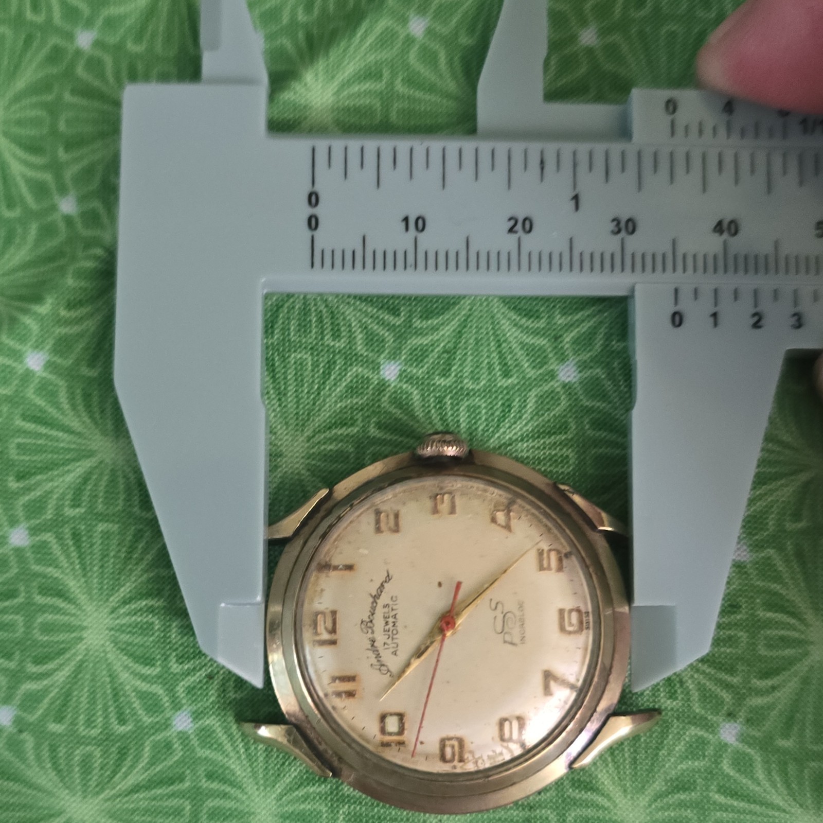 André Bouchard Automatic 17J Incabloc Gold Plated Arabic Cream Dial 31mm