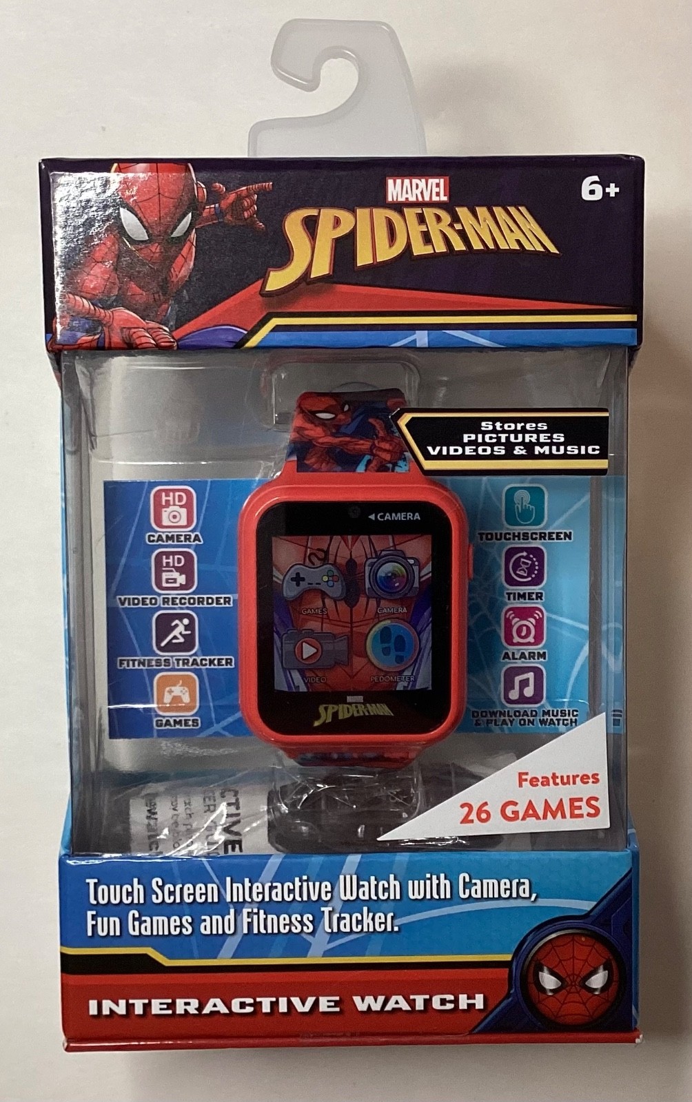 NEW MARVEL SPIDER MAN INTERACTIVE WATCH- TOUCH SCREEN INTERACTIVE W/26 GAMES