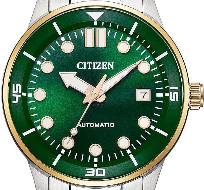 New Citizen Mechanical Automatic Watch with Transparent Back Emerald Green 100m