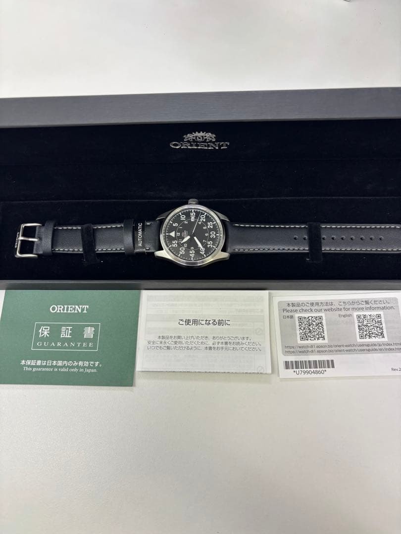ORIENT RN-AC0H03B Automatic Black Dial Leather Strap Self-Winding w/ Box