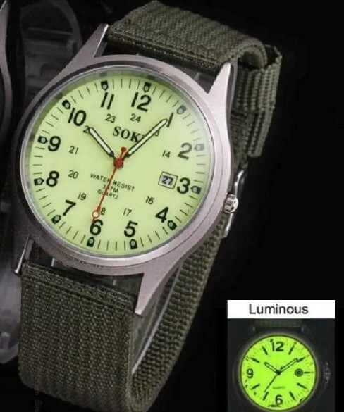 Super Luminous Soki Quartz Watch – new – Men’s Military Style Watch
