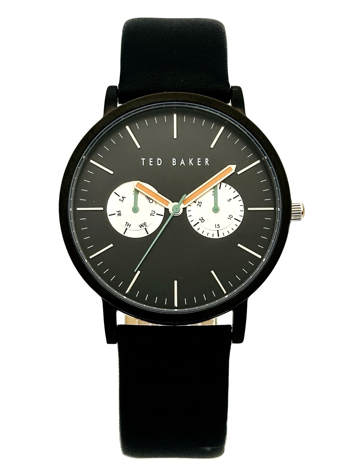 Ted Baker TE1096 SMART CASUAL Black Multi-Function Black Leather Strap Watch