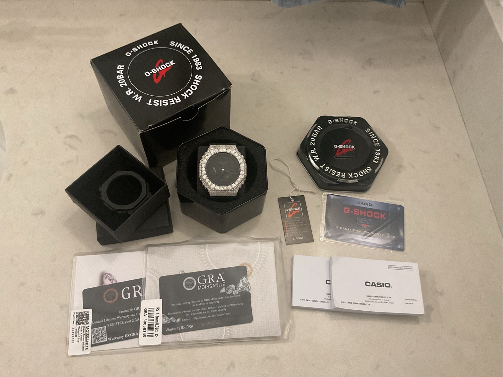 G Shock Ga 2100 Moissanite vvs1 With GRA Certificates