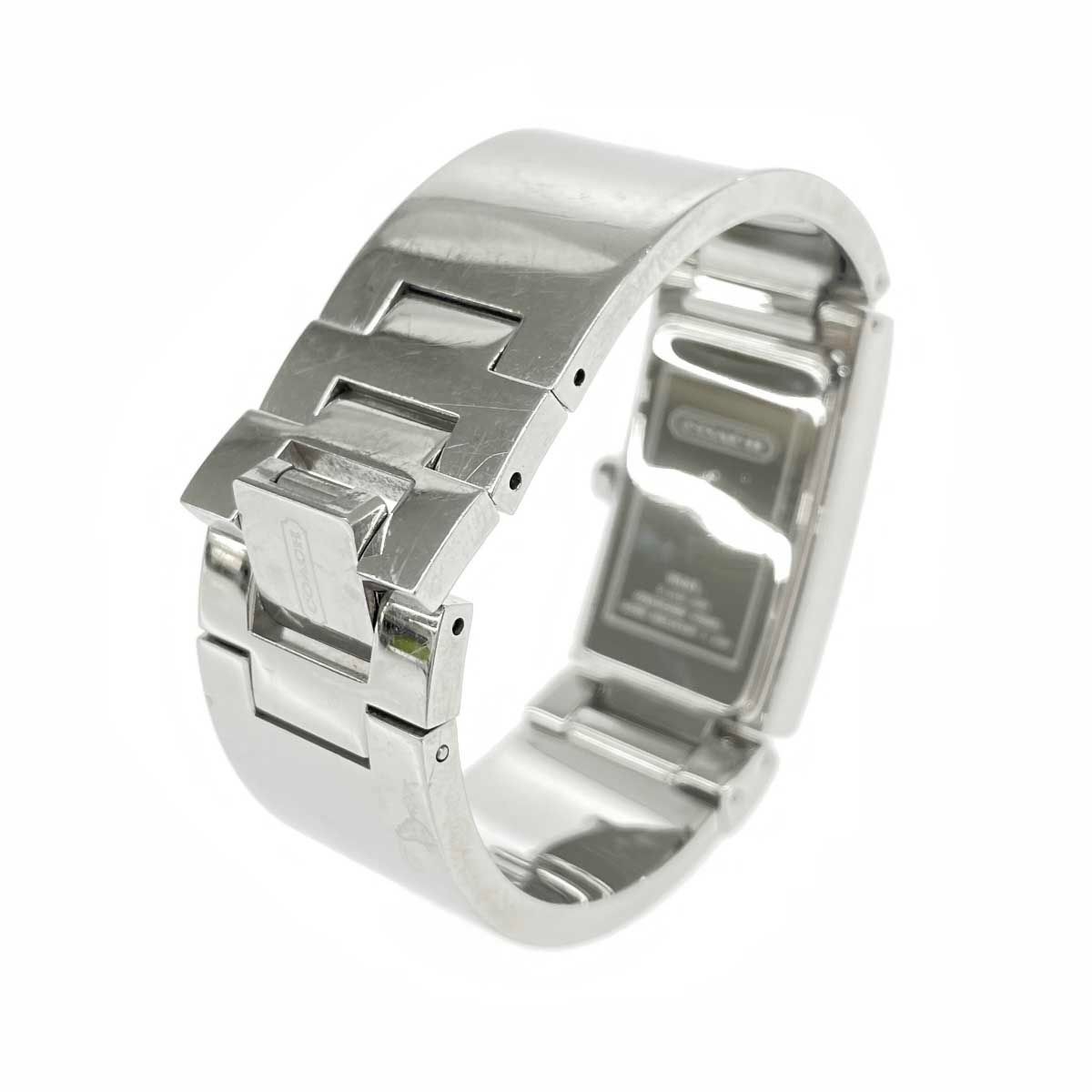 COACH Bangle Watch Quartz Rectangular Type SS W040 Silver Color Ladies 240001192