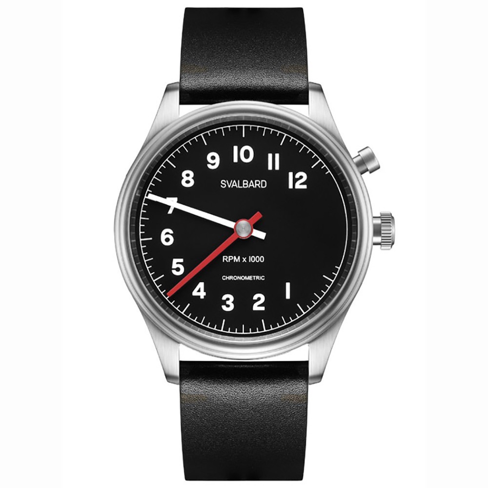 Svalbard TIME TRAVEL HX22 Quartz Steel Black Leather Sapphire Men’s Watch