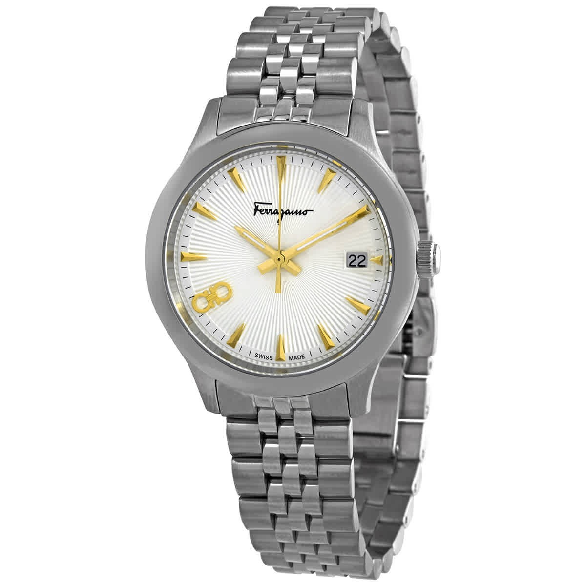 Ferragamo Duo Quartz White Silver Dial Ladies Watch SFCU00119