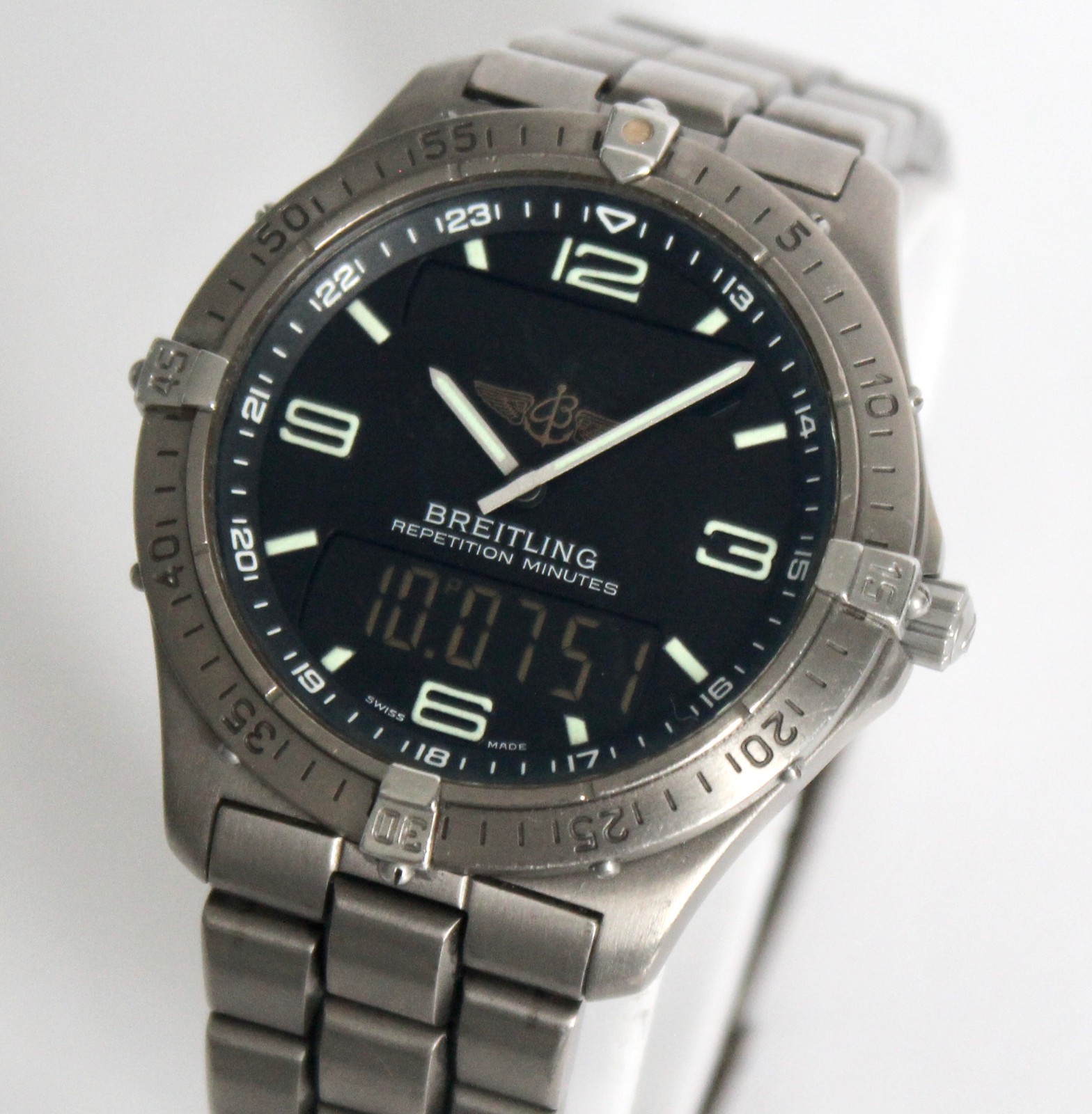 BREITLING Mens Watch E65062 AEROSPACE NAVITIMER, BLACK DIAL, TITANIUM, 40mm, WOW
