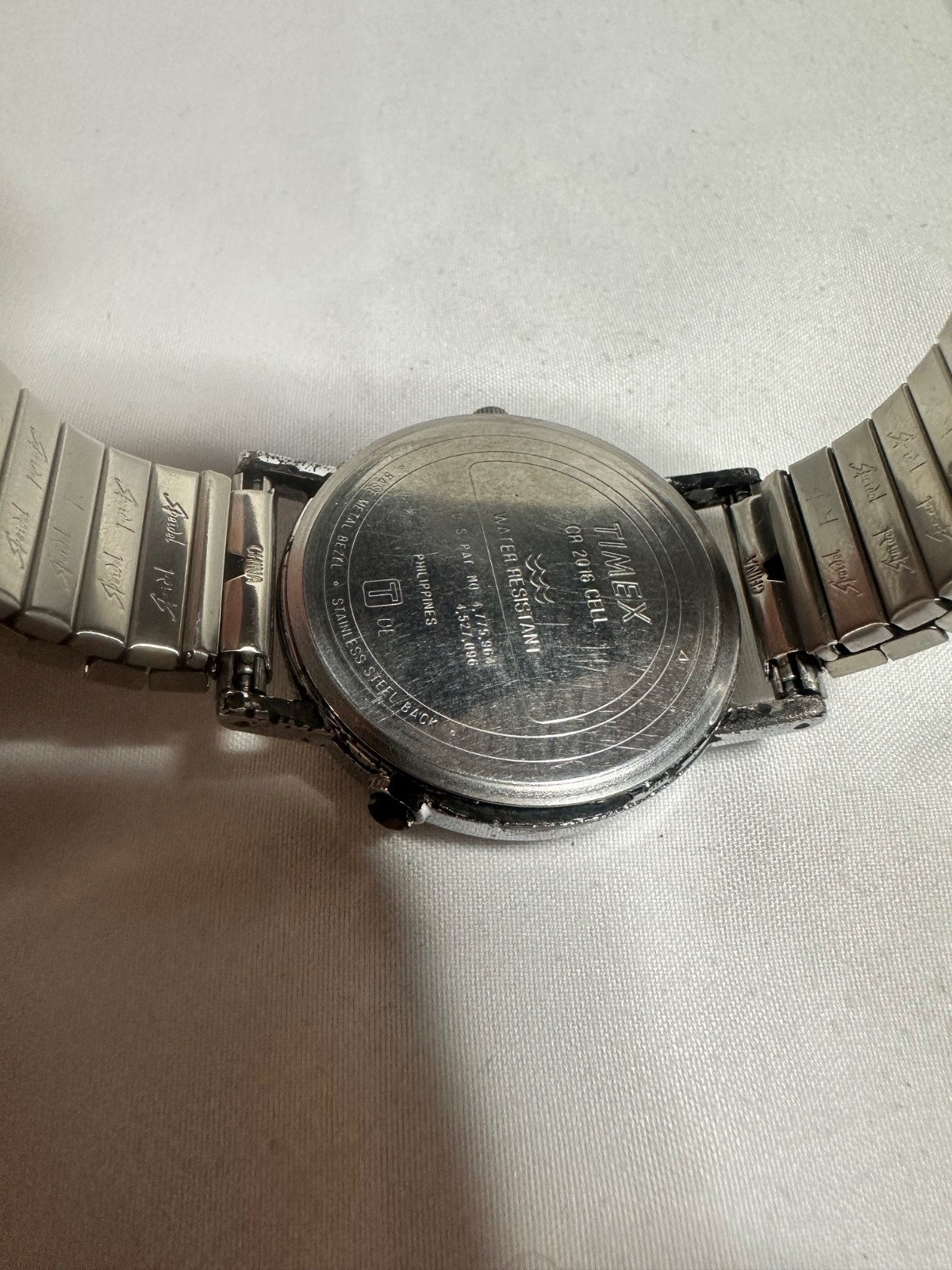 Vintage Timex Easy Reader Indiglo 1996 Silver Tone Flex Band