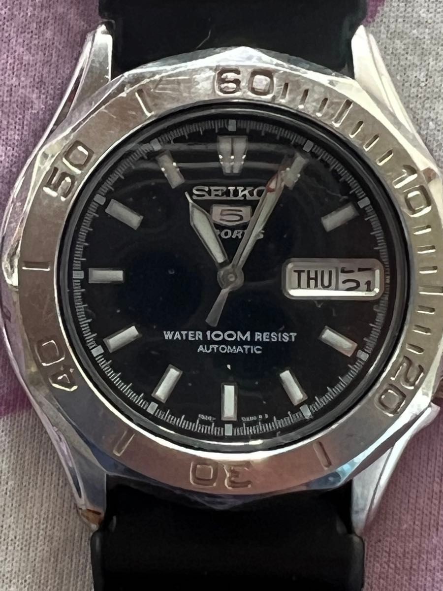 SEIKO 5 SPORTS Automatic Watch Black Dial 100M Water Resistant 7S26 01G0 Transpa