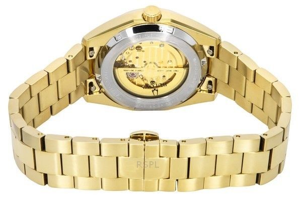 Bulova Surveyor Automatic Open Heart Champagne Dial 97A182 30M Analog Mens Watch