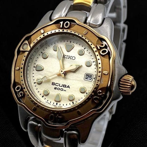 SEIKO Scuba Diver 200m Quartz 38mm Divers Watch Water Resistant 20 ATM Used JP