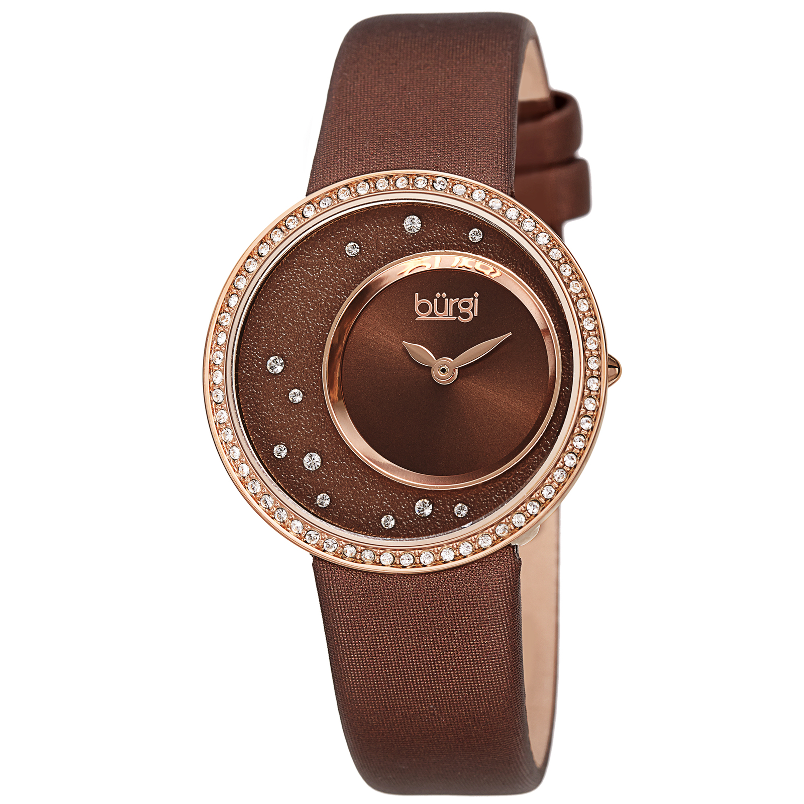 Women’s Burgi BUR271 Quartz Swarovski Inner Dial Satin Leather Strap Watch