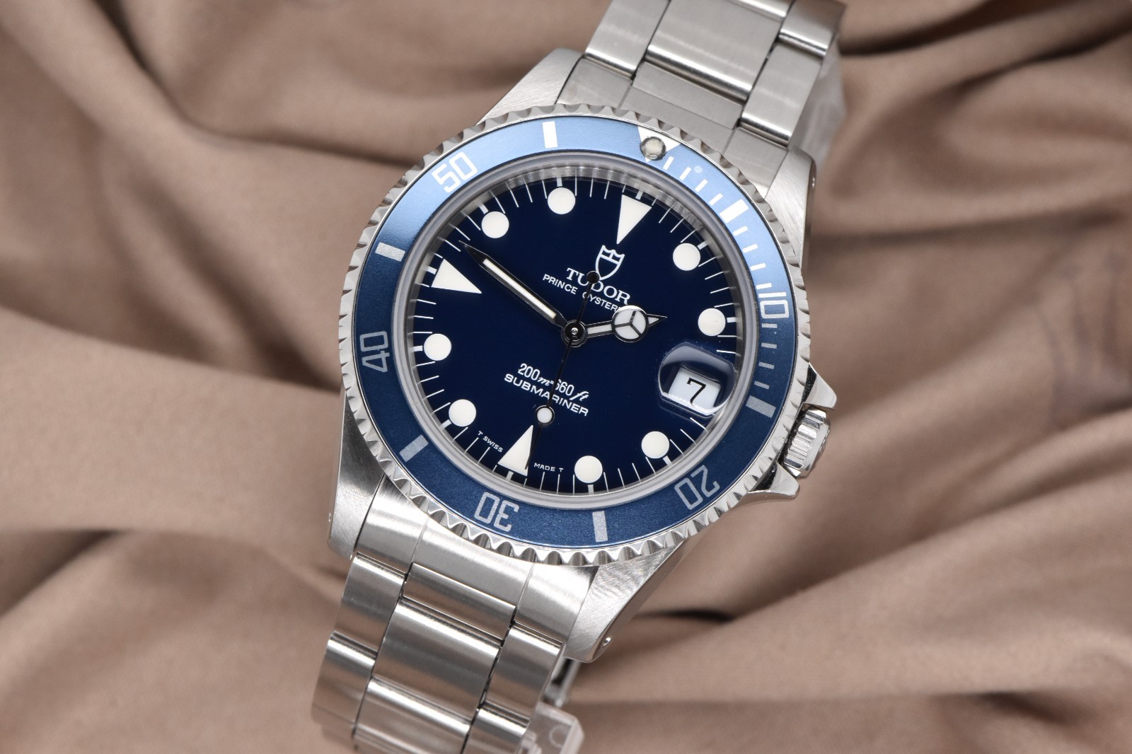 1996 Tudor Prince Oysterdate Submariner Date Minisub 36mm Steel Blue Dial 75190