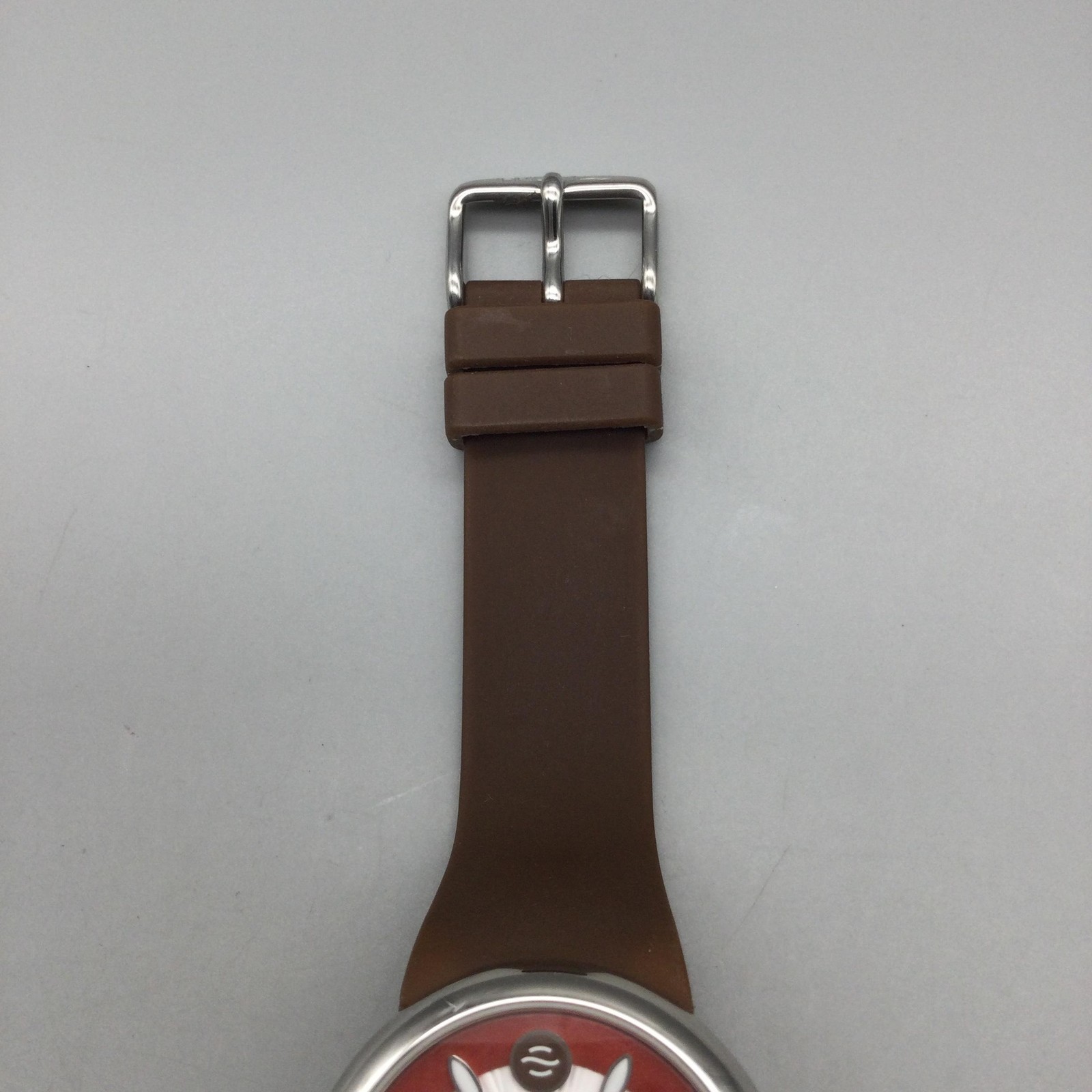 Fruitz By Philip Stein Womens Watch 37mm White Red Dial Brown Band New Battery