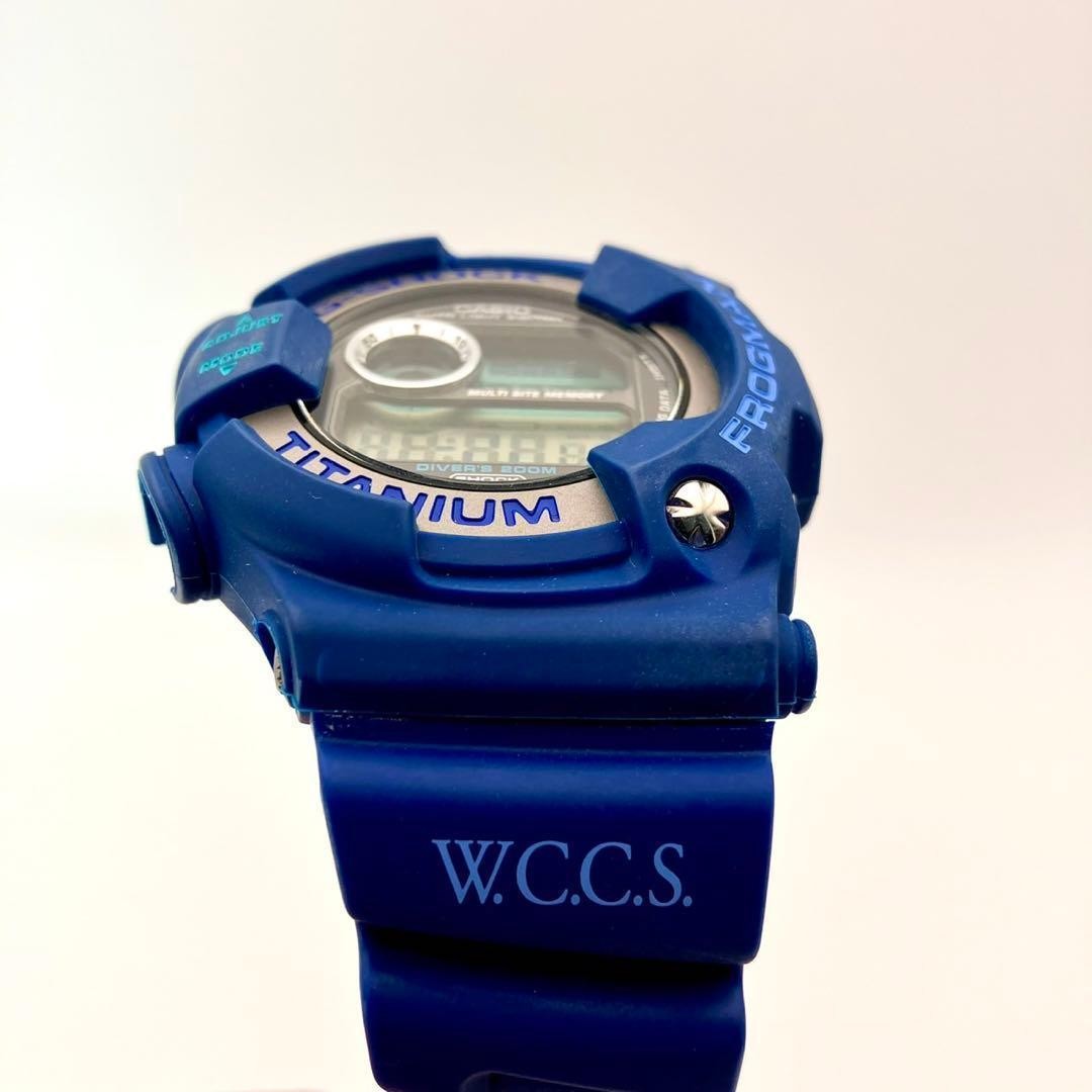 CASIO G-SHOCK DW-9902 WCCS FROGMAN Blue Titanium Watch Used Japan