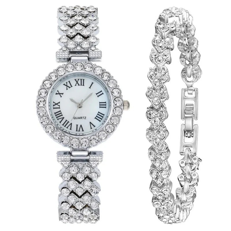 Watch and Bracelet Set Ladies Women Girls Fashion Wristwatch Gift