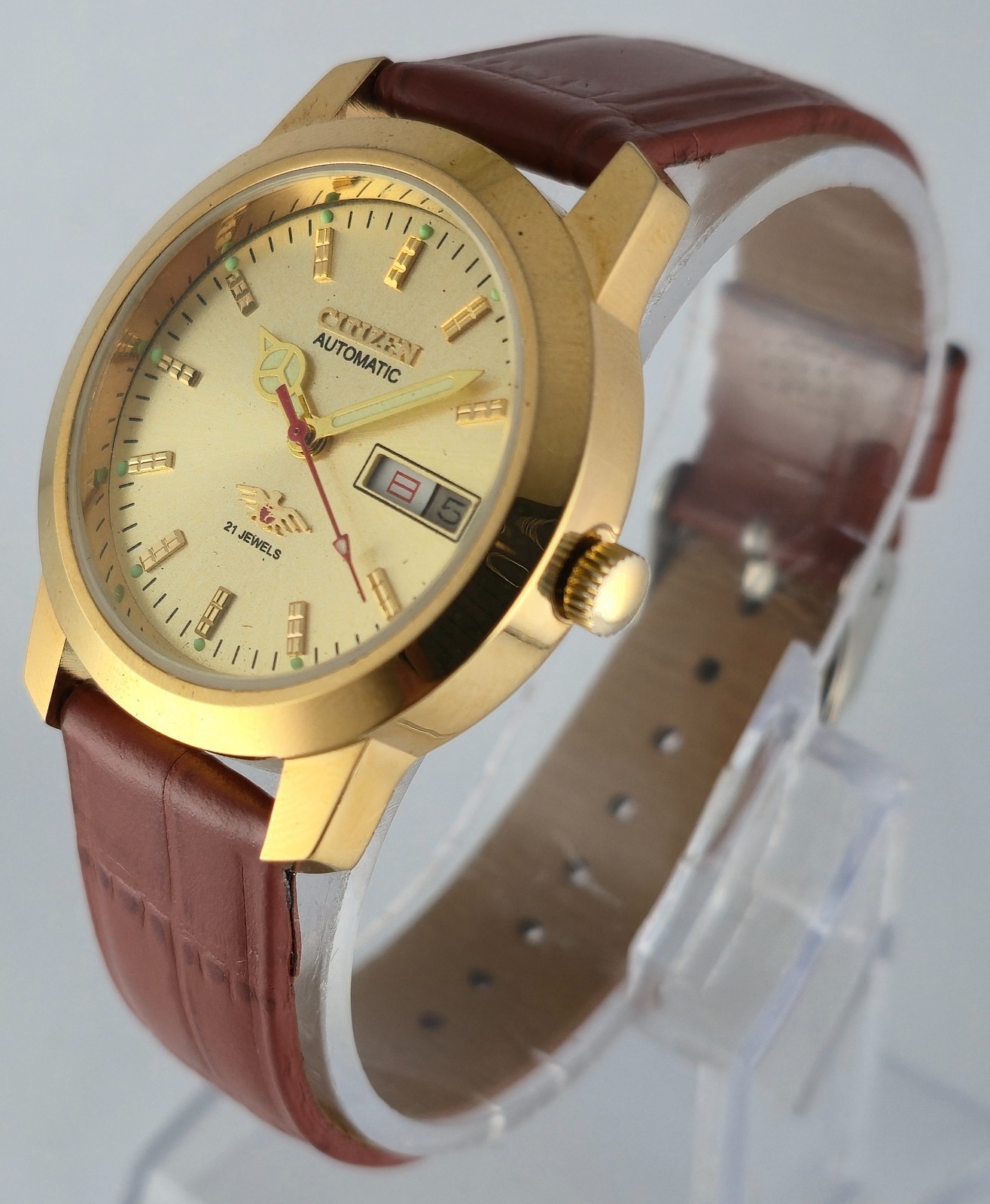 Refurbished Citizen Automatic Gold Dial with Day/Date Men’s Watch | 21 Jewels