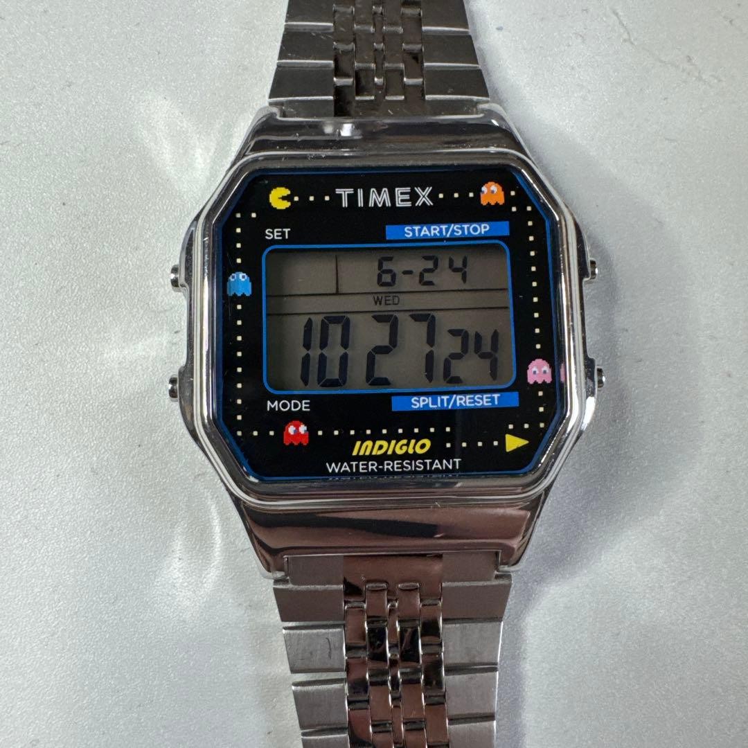 Timex Pac-Man Collaboration Digital Watch Unisex Gold 39mm Quartz Condition