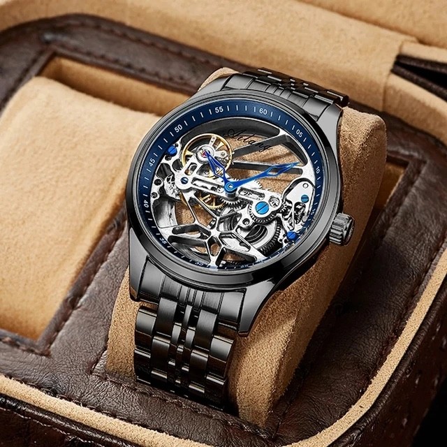 Jacob 8625 Skeleton Mechanical Watch Men Luxury Steampunk Hollow Automatic