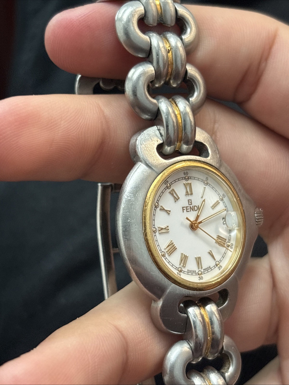 Fendi Watch Two Tone Look Beutiful Dial As Is Stainless Steel
