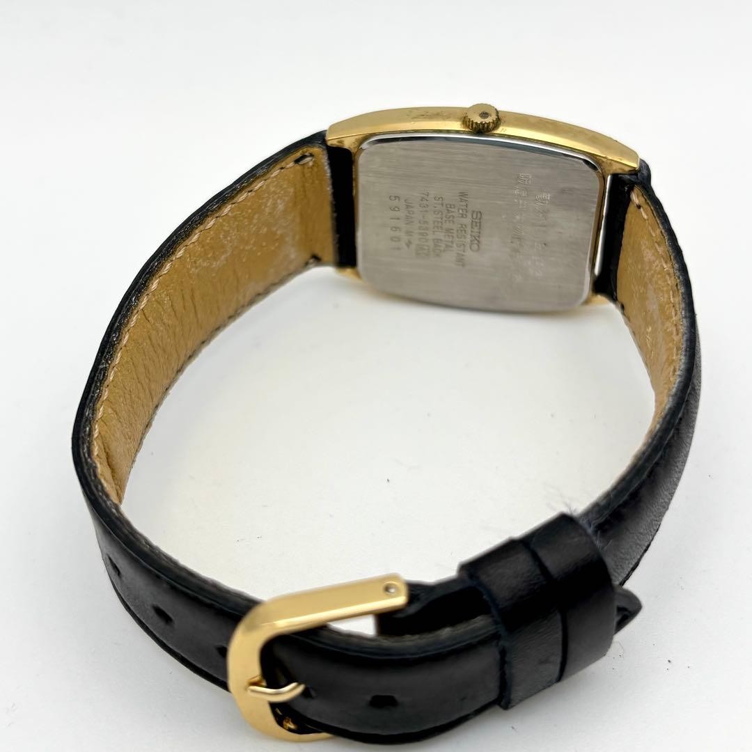 [Working Condition] SEIKO Men’s Watch, Vintage Style, New Strap, Square Shap