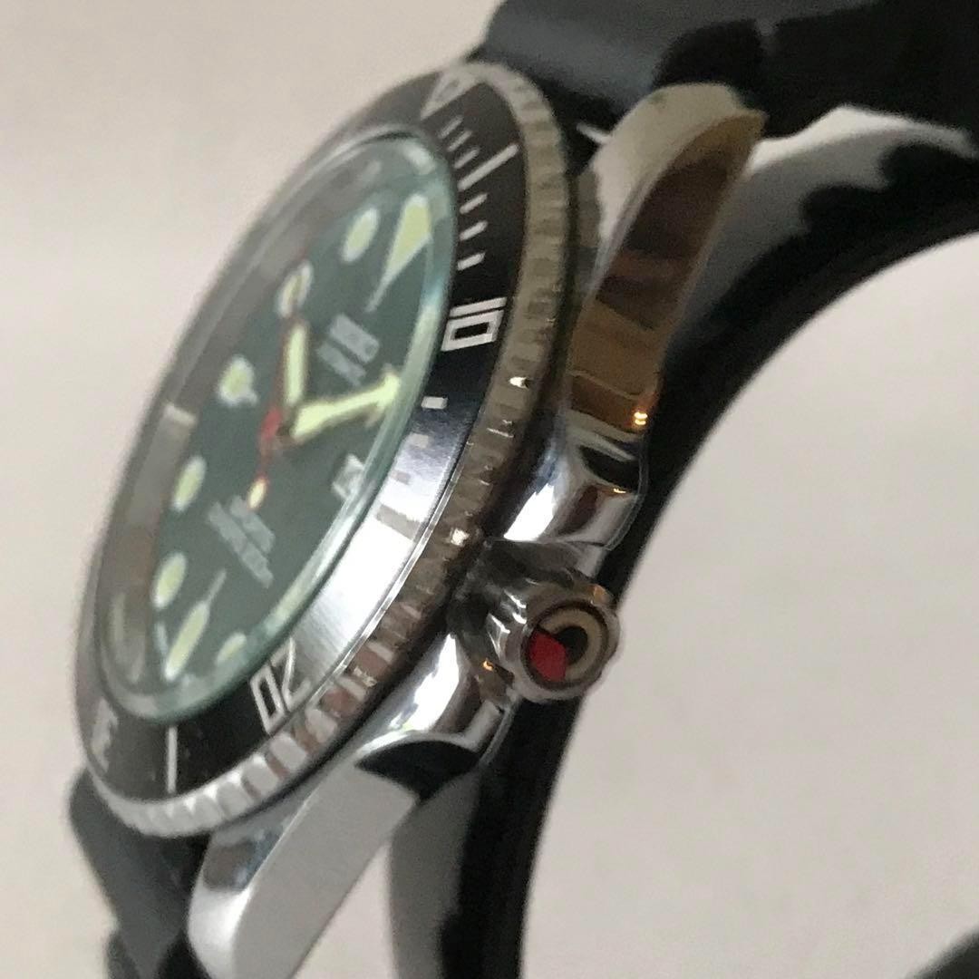 Working Green Diver Watch Automatic 40mm Case 23cm 9in Wrist OH Serviced Vintage