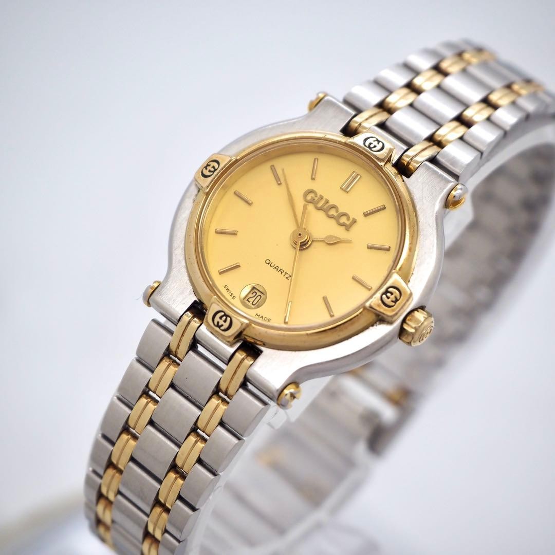 Gucci 9000L Gold Ladies Quartz Watch Combo Box Japan 0710743