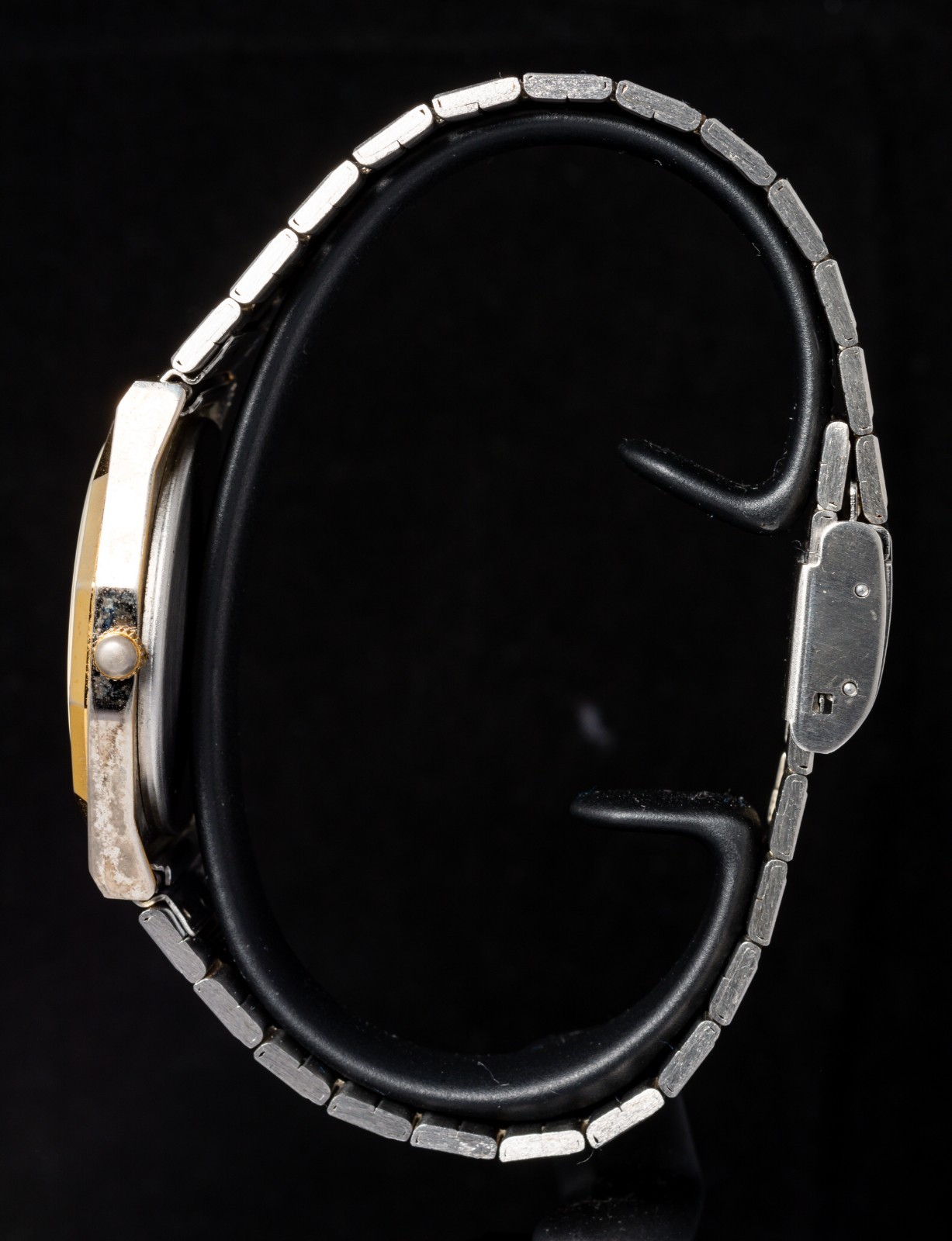 Beta Silver & Gold Horizontal-Striped Dial Men’s Quartz Watch — Working