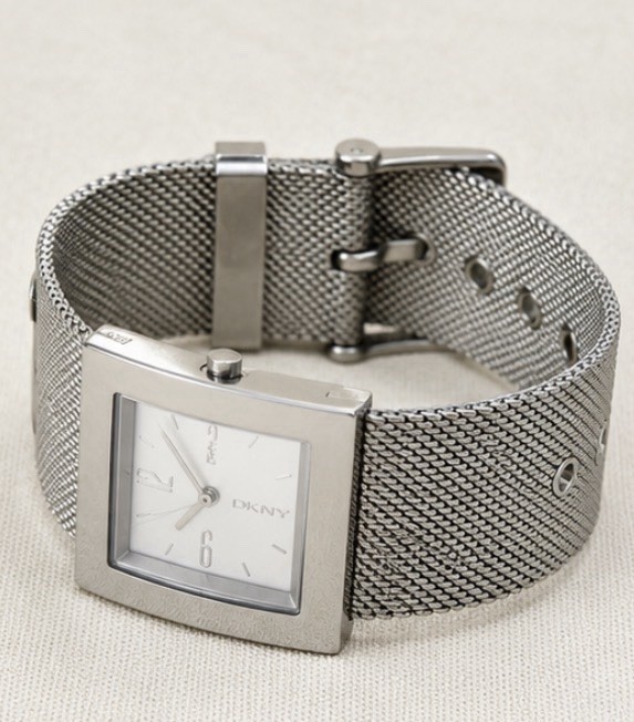 DKNY stainless steel watch square face Adjustable mesh band.